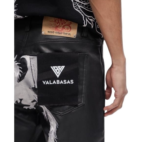 Valabasas Kuroto Waxed Denim Shorts (Black Waxed) VLBS-VSH1-1023