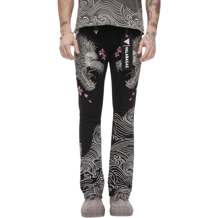 Valabasas Tenka Stacked Denim Jean (Jet Black) VLBS-VJ3-1127