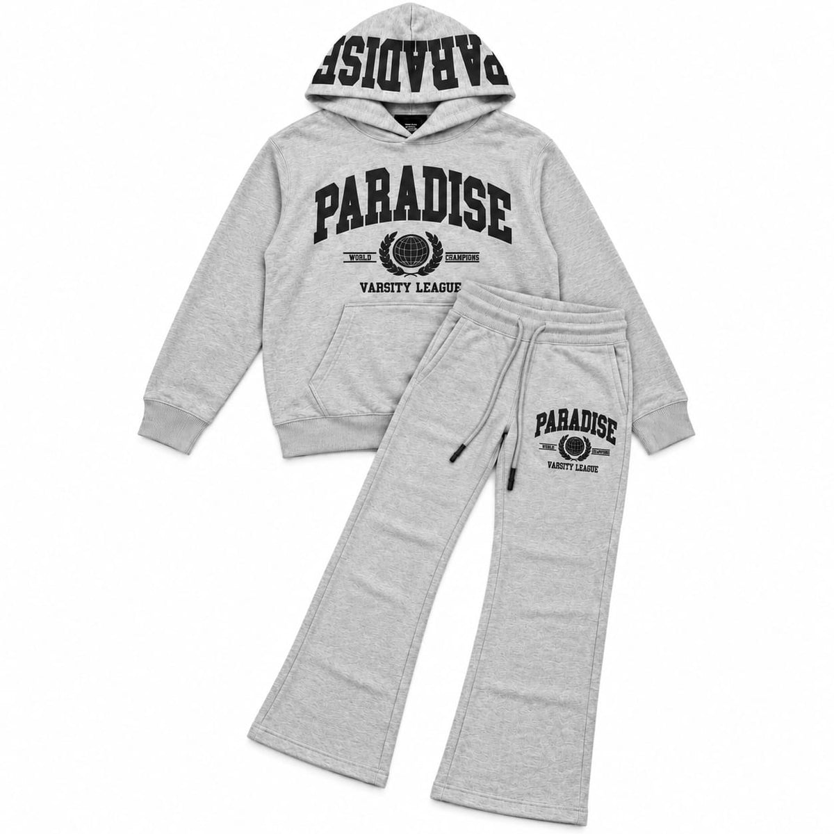 See You Paradise High Density Collegiate Hoodie & Sweatpants Set (H/Grey)