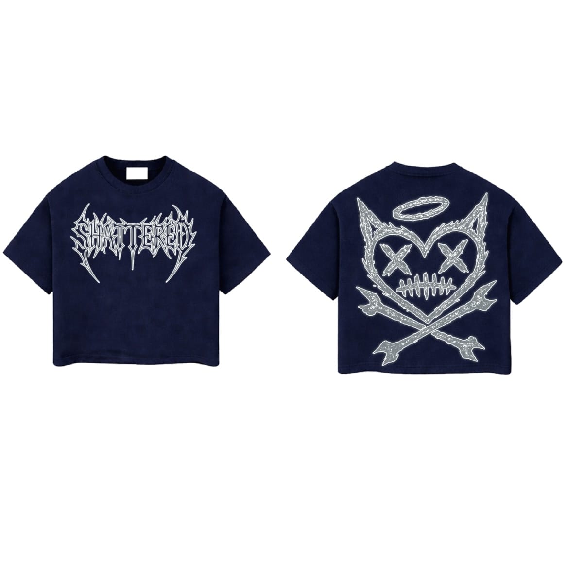 Shattered Hearts Logo Tee (Navy)