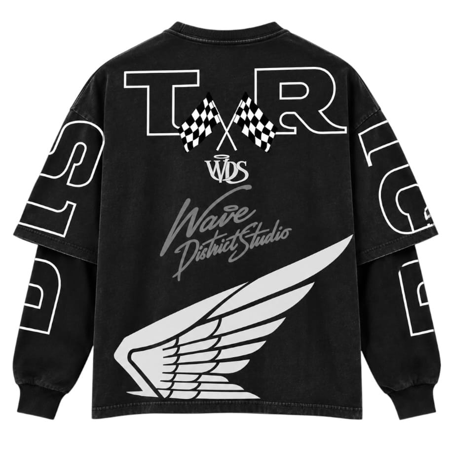 Mr. Wave WDS Racing Oversized Long Sleeve Tee (Black)