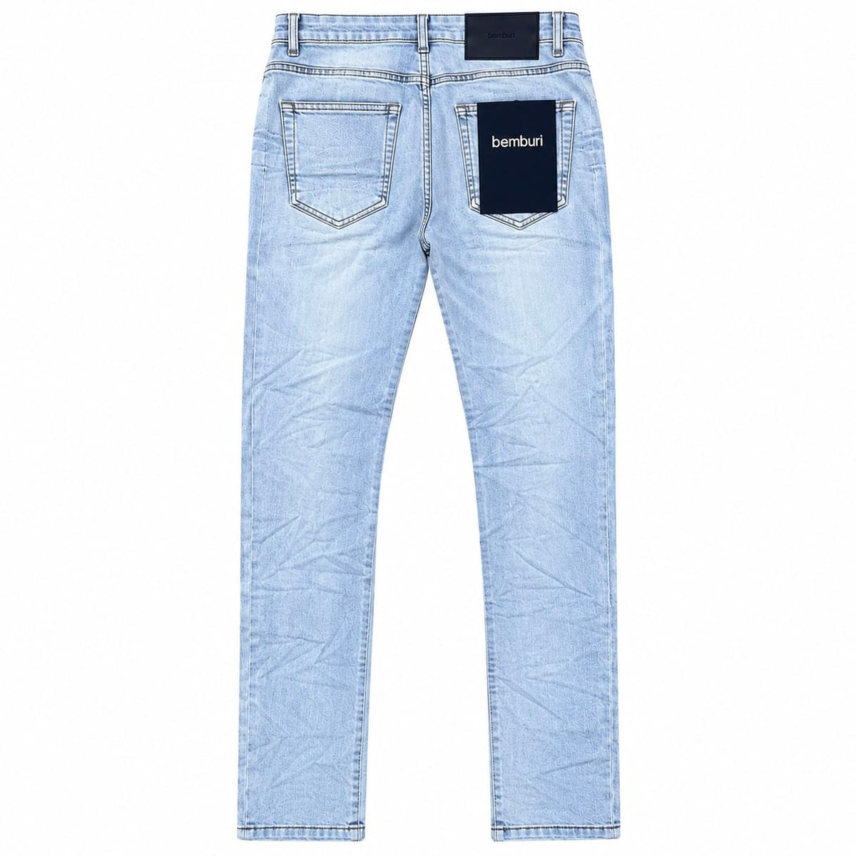 Bemburi Skinny Fit Distressed Denim Jean (Light Blue Wash) M8767D