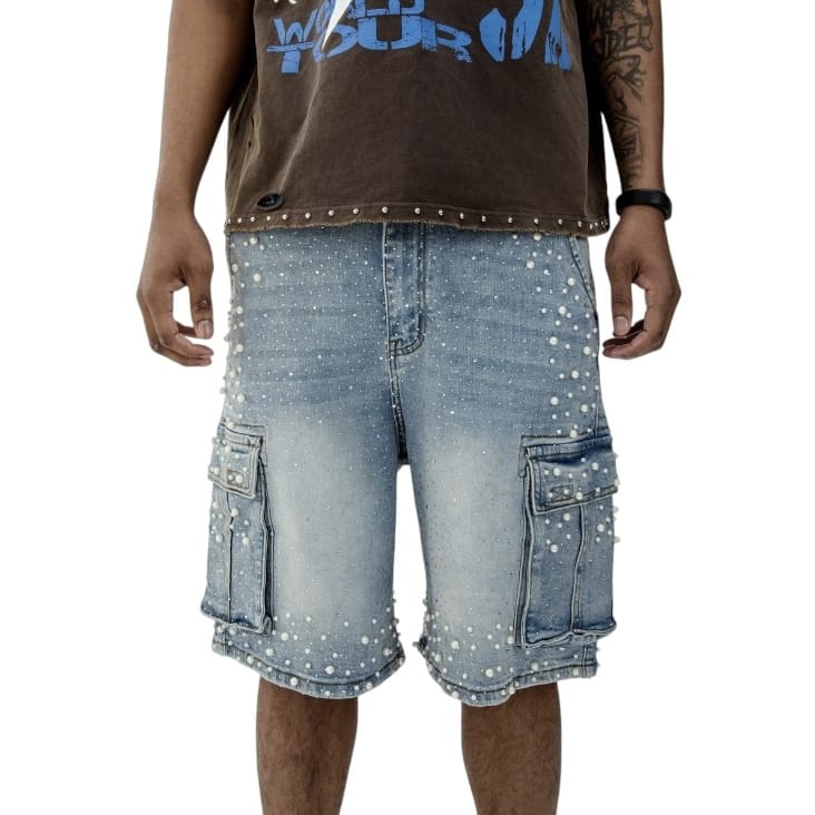 Paper Money Crystallized Pearl Short (Blue) PM1095