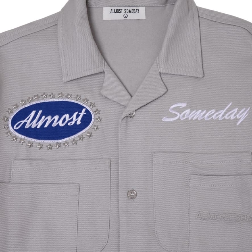 Almost Someday Mechanic Button Up Shirt (Khaki) AS-S26-126