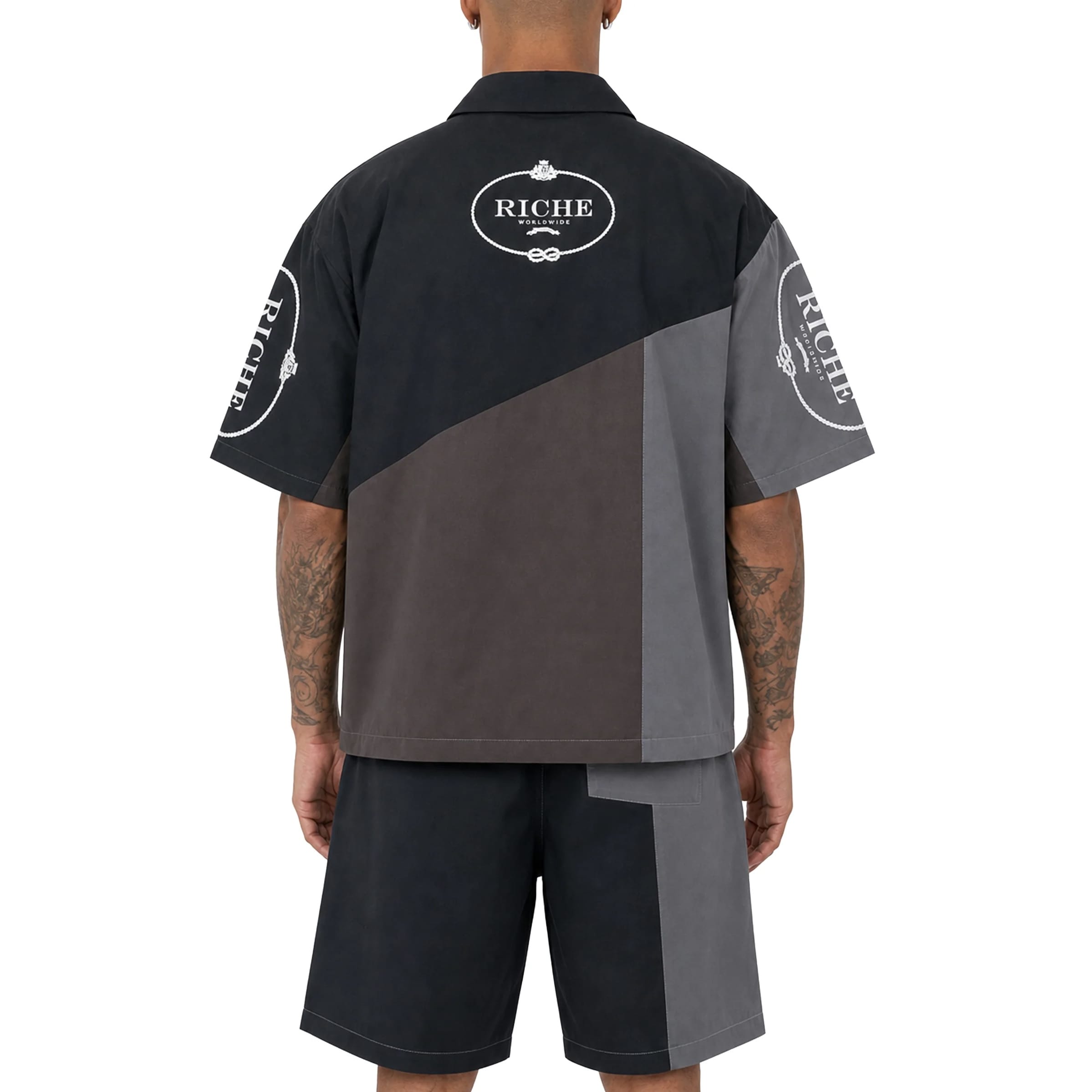 Vie Riche Monoblock Jacket Short Set (Black) VR2050/VR2051-BLK