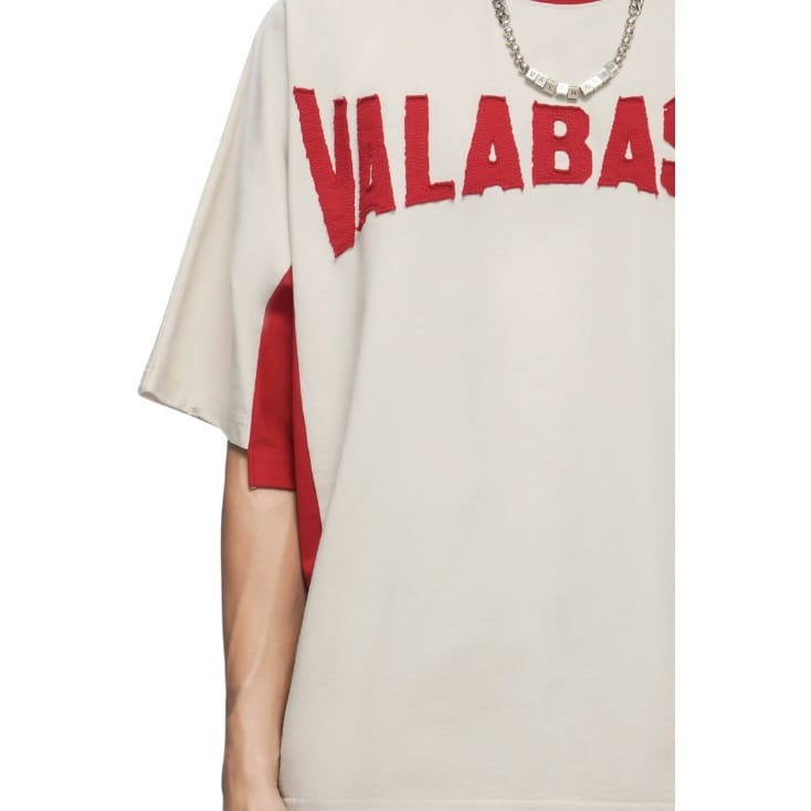 Valabasas Seam Stitch Tee (Cream/Red) VLBS-VT1-1126