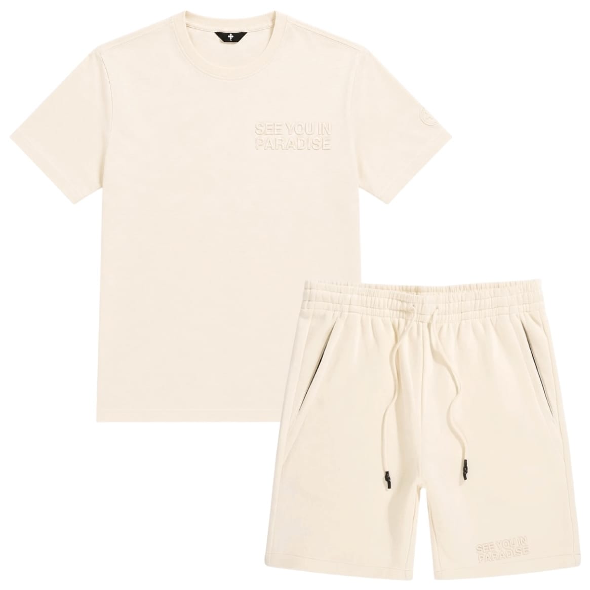 Boys See You In Paradise Tonal Short Set (Bone) 2078AB/2078SB