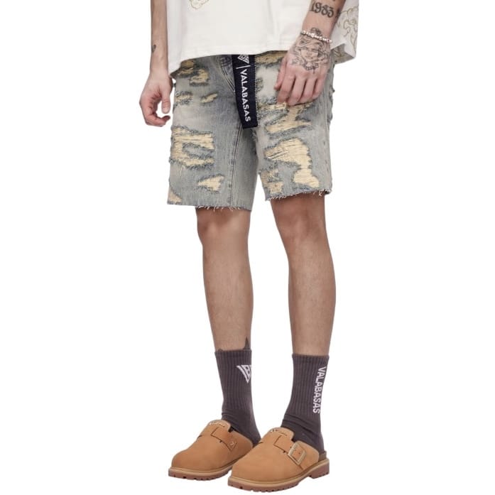 Valabasas Incise Denim Shorts (Vintage Wash) VLBS-VSH1-1009
