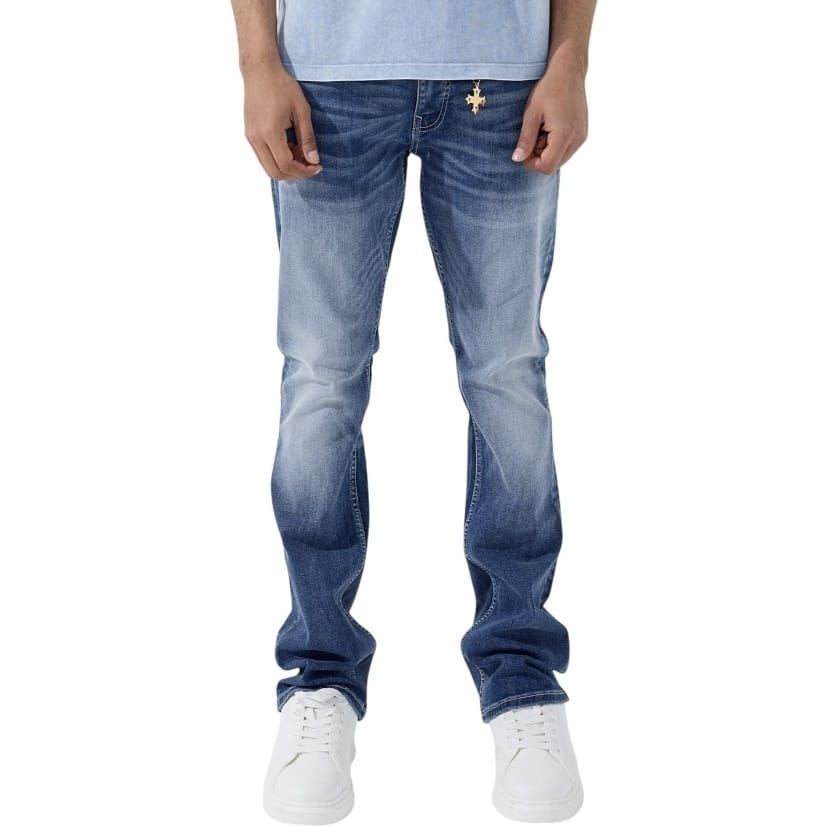 See You In Paradise Super Skinny Stacked First Class Denim (Aged Wash)