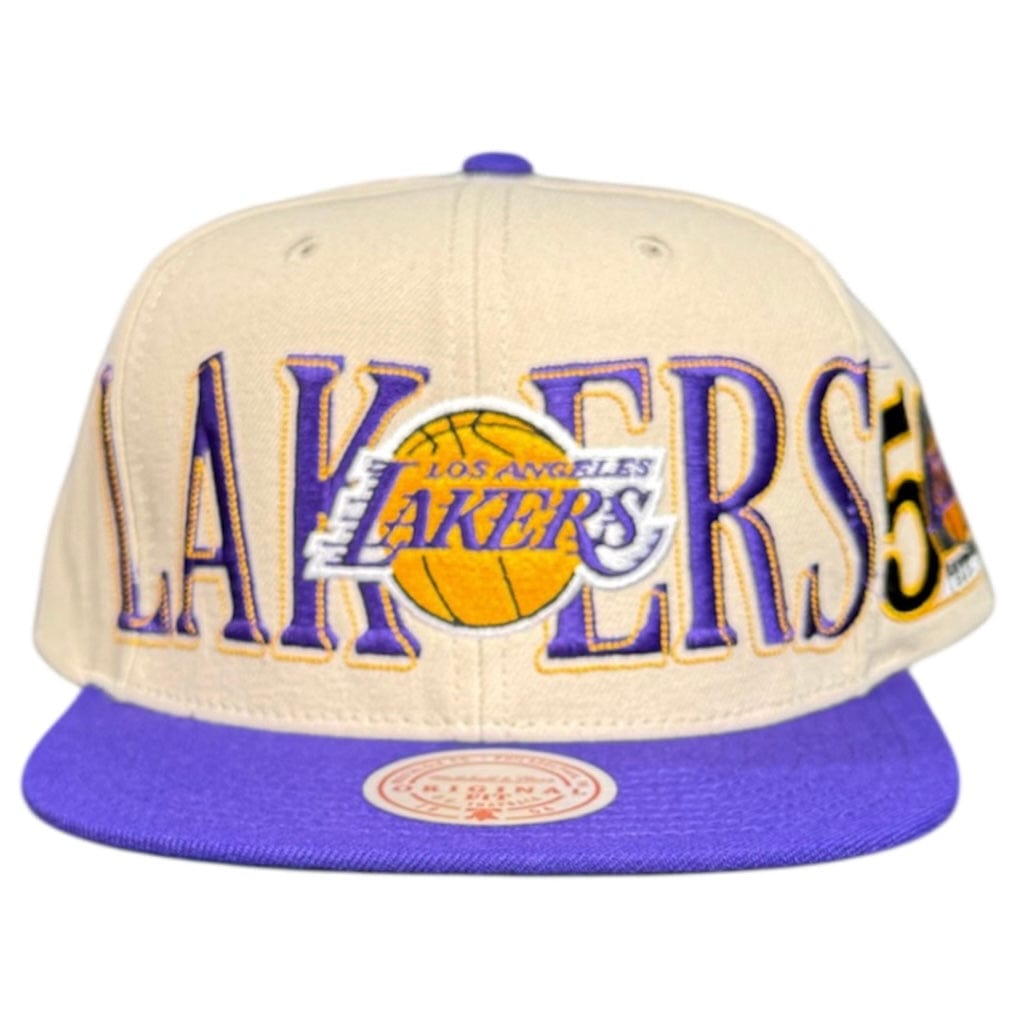 Mitchell & Ness Nba La Lakers Across The Board Snapback (Cream)