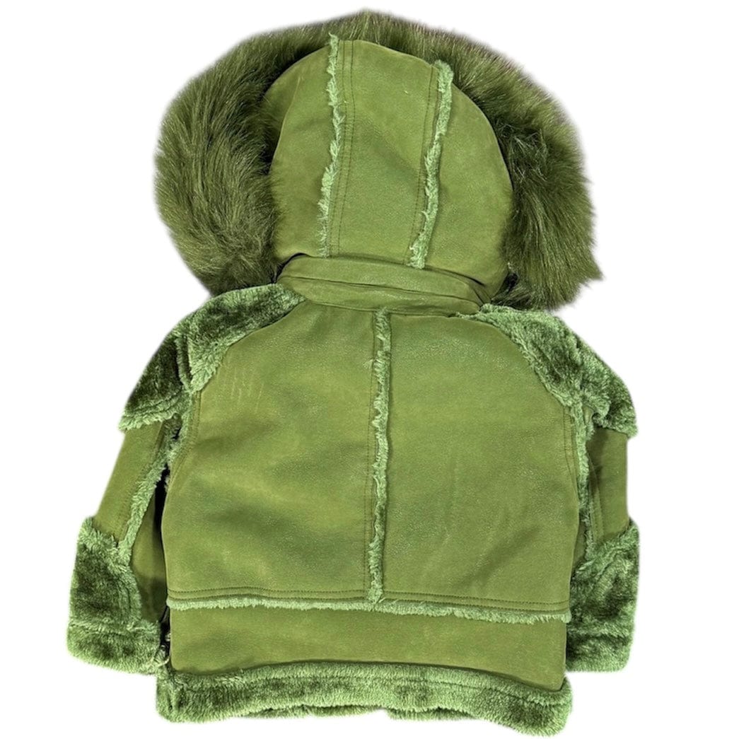 Kids Jordan Craig El Jefe Shearling Moto Jacket (Military Green) 91625K
