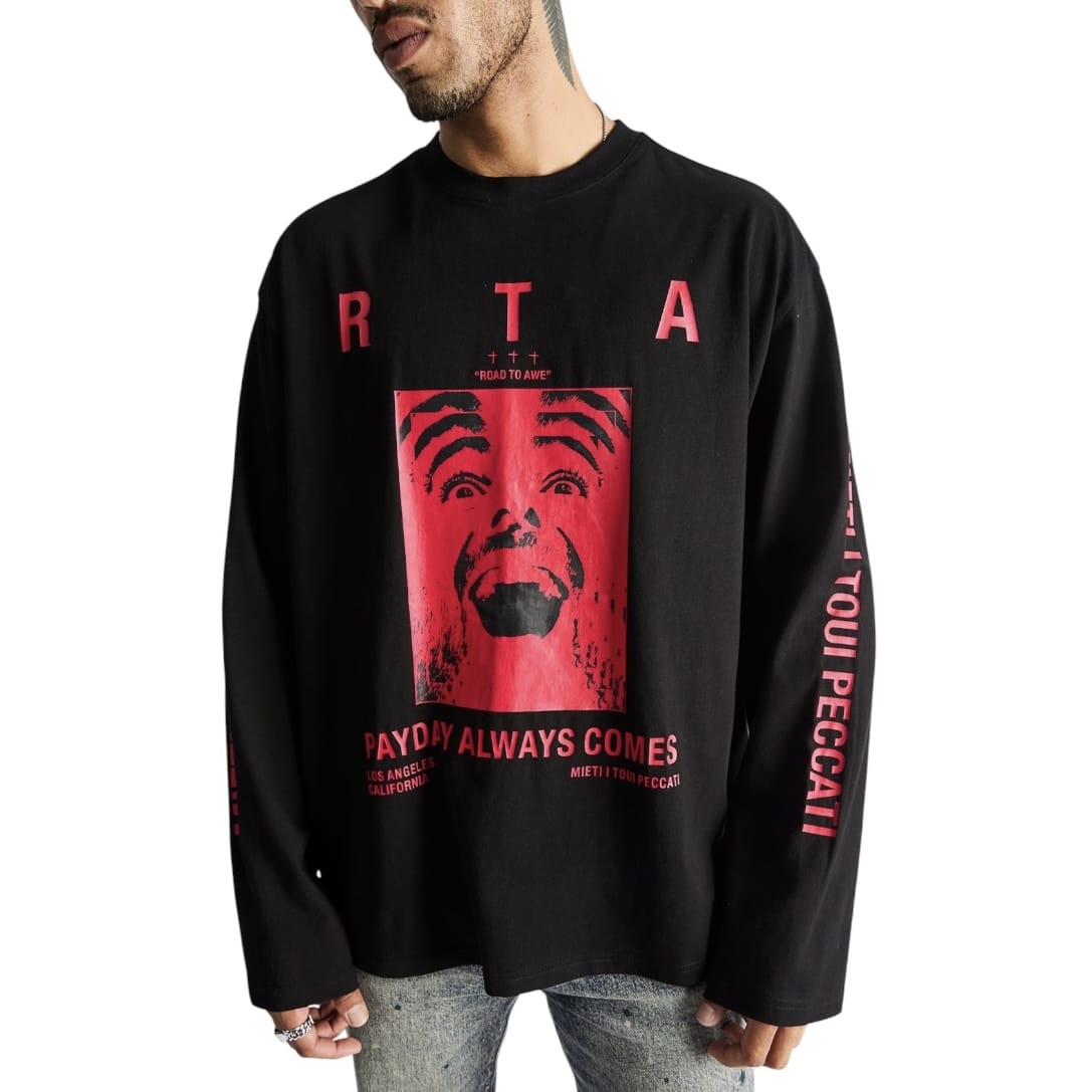 Rta Marceau Oversized Long Sleeve Tee (Black Payday) MCVUK1447-T2364BKPYD