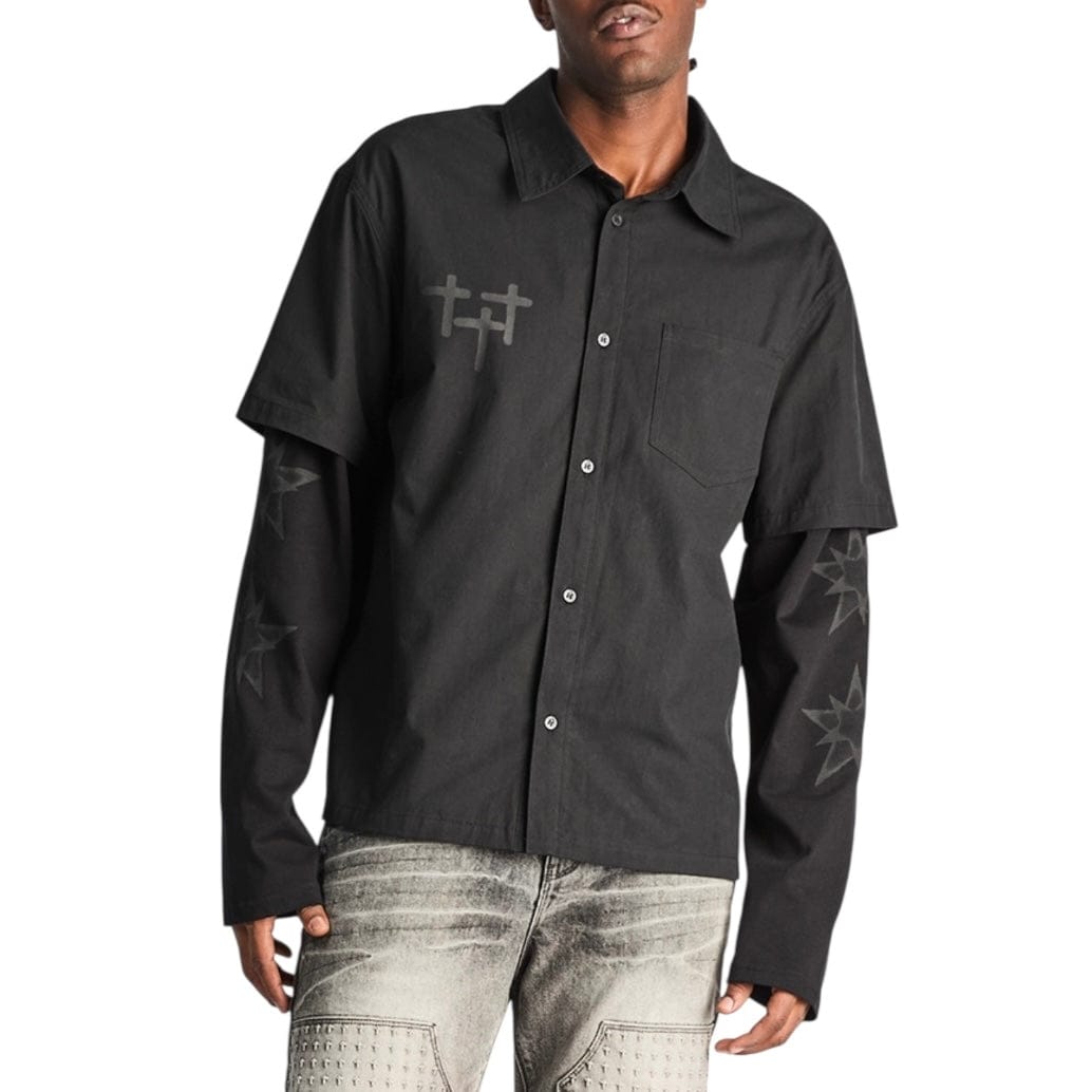 Rta Erik Doubled Layered Shirt (Black Cross Star) MEXOW1266-T2300BKCSS