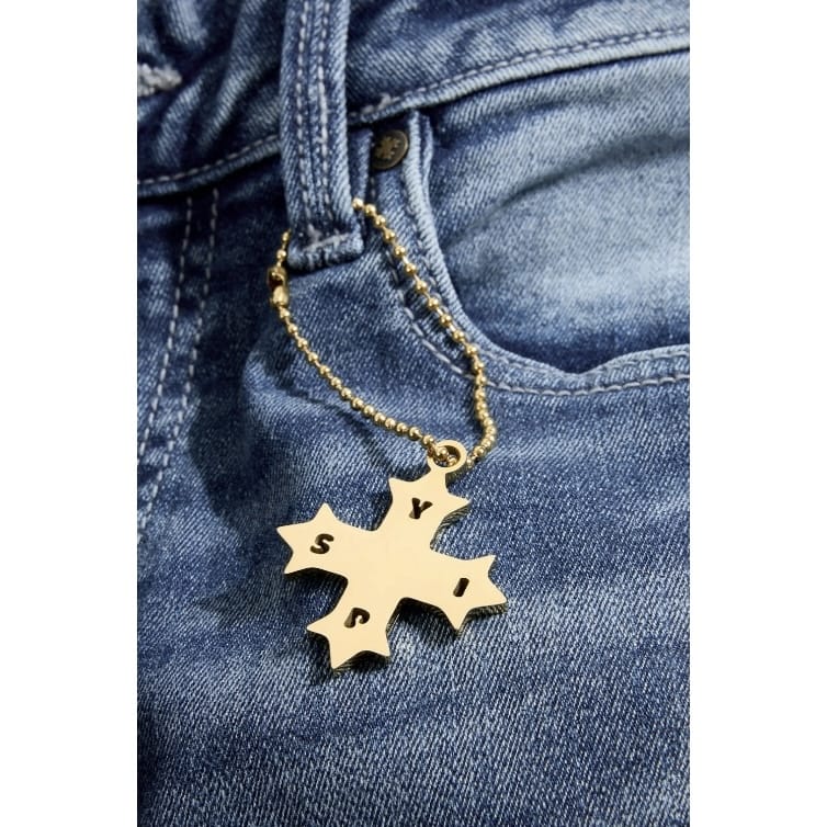 See You In Paradise Super Skinny Stacked First Class Denim (Aged Wash)