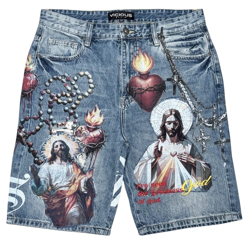 Vicious Denim Goodness Denim Shorts (Indigo) VC1206