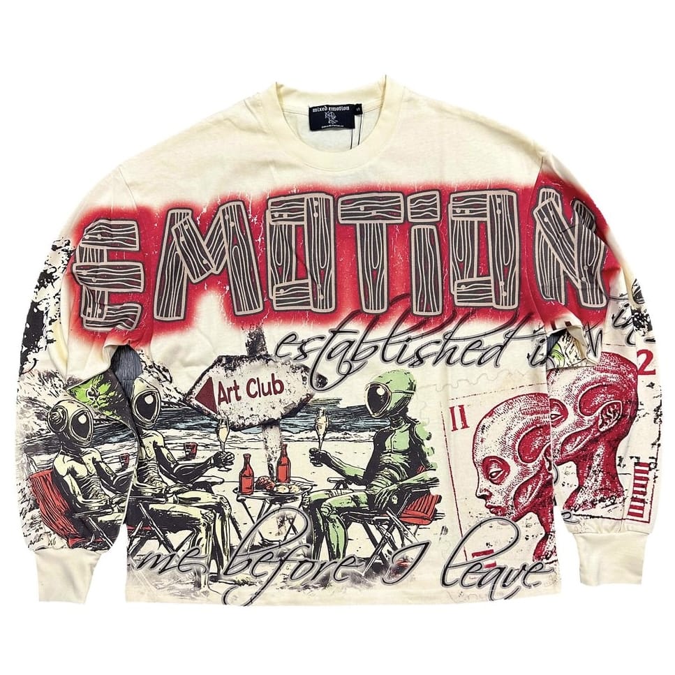 Mixed Emotion Art Club Long Sleeve Tee (Cream)