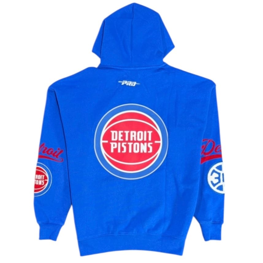 Pro Standard Detroit Pistons Living Large Fleece Pullover Hoodie (Royal Blue)
