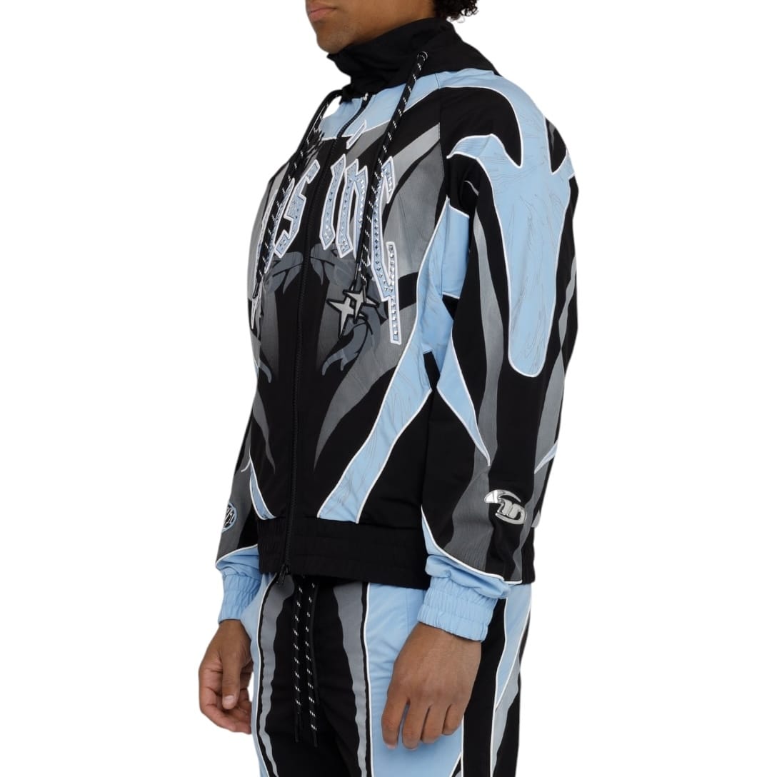 Smoke Rise Rising Colorblock Windbreaker Jacket & Pants Set (Blue Bell)