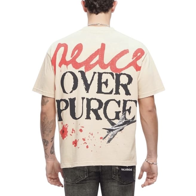 Valabasas Peace Over Purge Tee (Beige) VLBS-VT1-1105