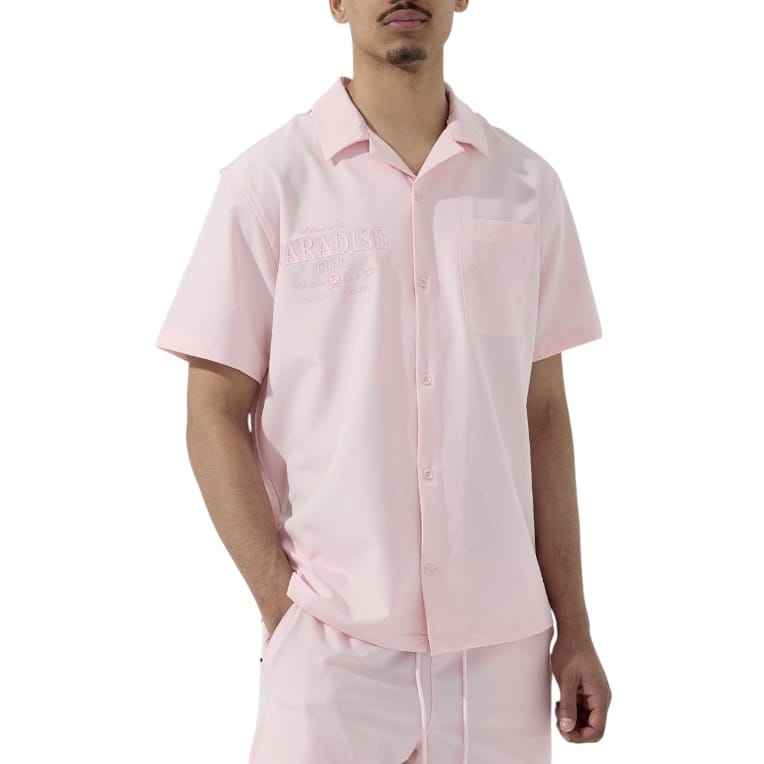 See You In Paradise Club Shirt and Short Set (Light Pink)