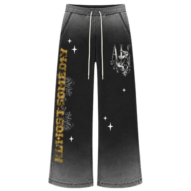Almost Someday League Hoodie & Flare Sweatpants Set (Black)