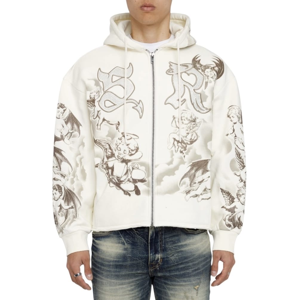 Smoke Rise Trouble In Peace Zip Hoodie (Ecru) FO26F541