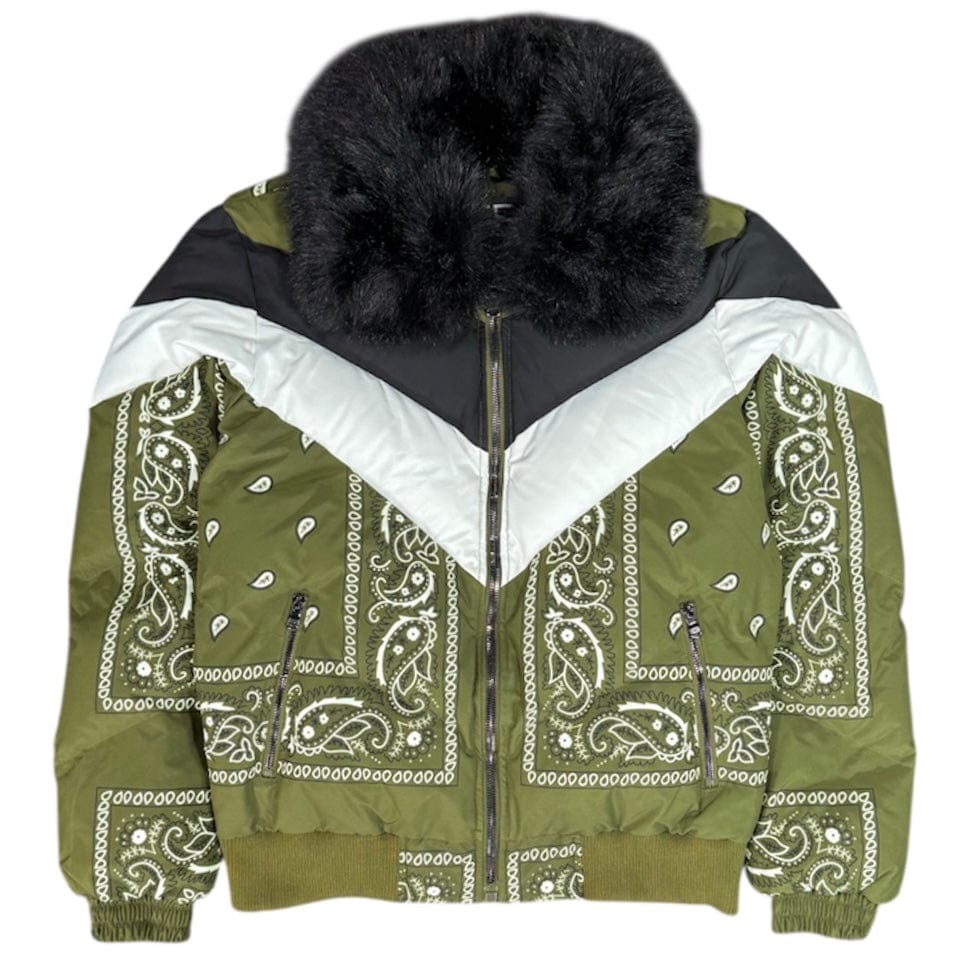 Jordan Craig Represent Bomber Jacket (Olive) 91546P