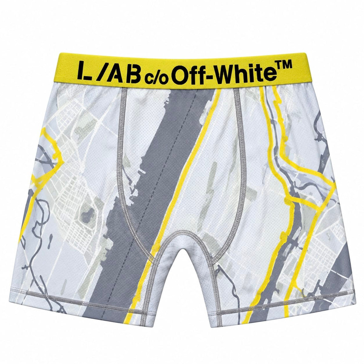 Lab Off-White Stacked Diags Map Aop Boxer Briefs (Gray)