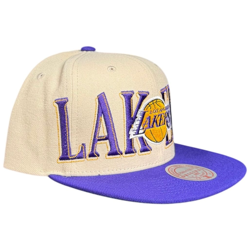Mitchell & Ness Nba La Lakers Across The Board Snapback (Cream)