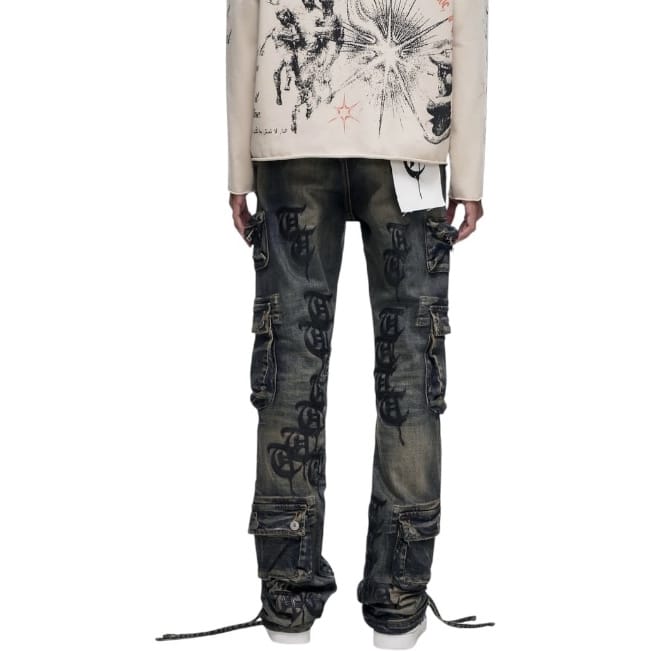Trnchs Khandaq Cargo Denim (Medium Blue) TC-25-059