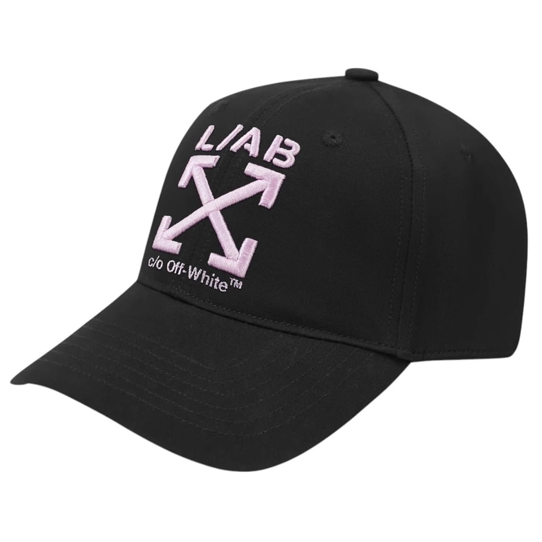 Lab Off-White Clamp Arrows Curved Brim Twill Hat (Black/Pink)