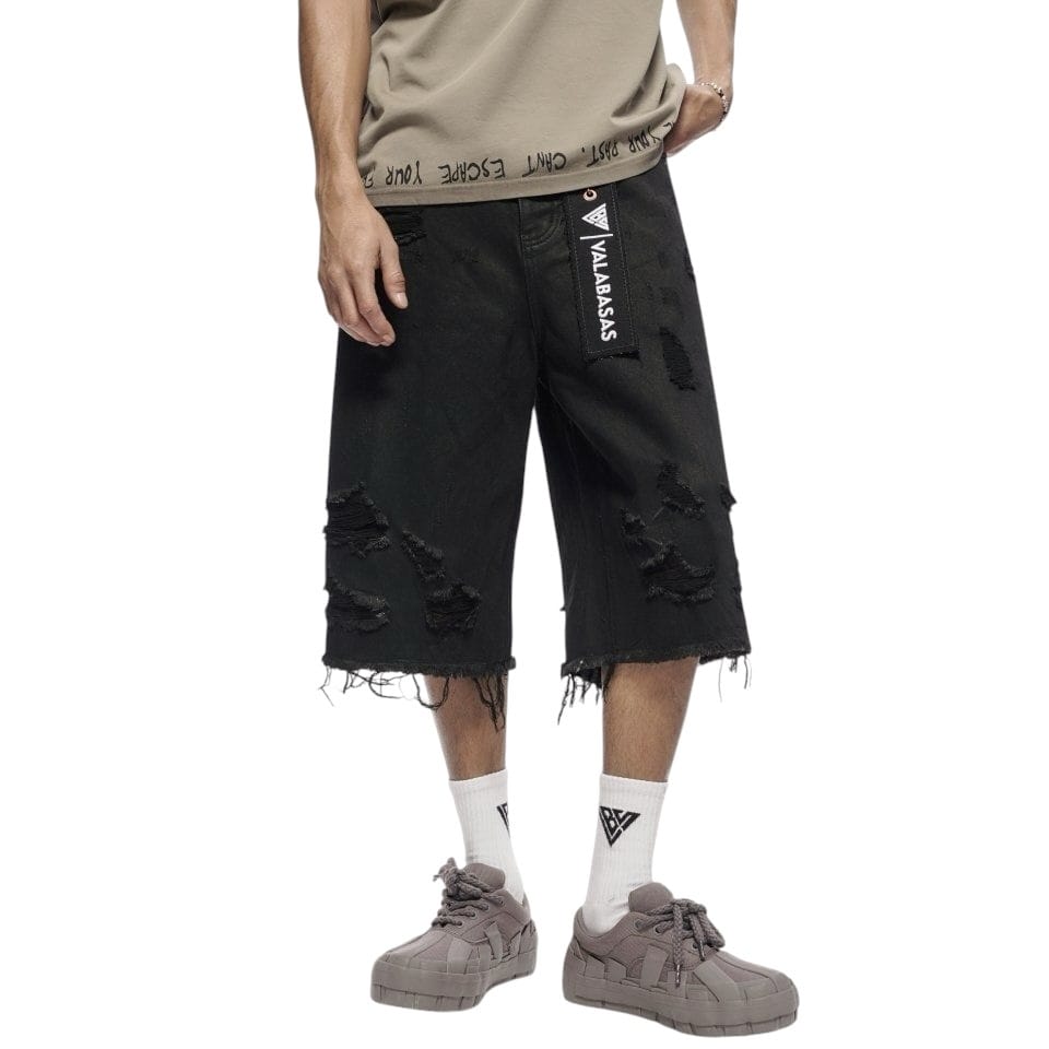 Valabasas Snapped Jorts (Black Washed) VLBS-VSH1-1002