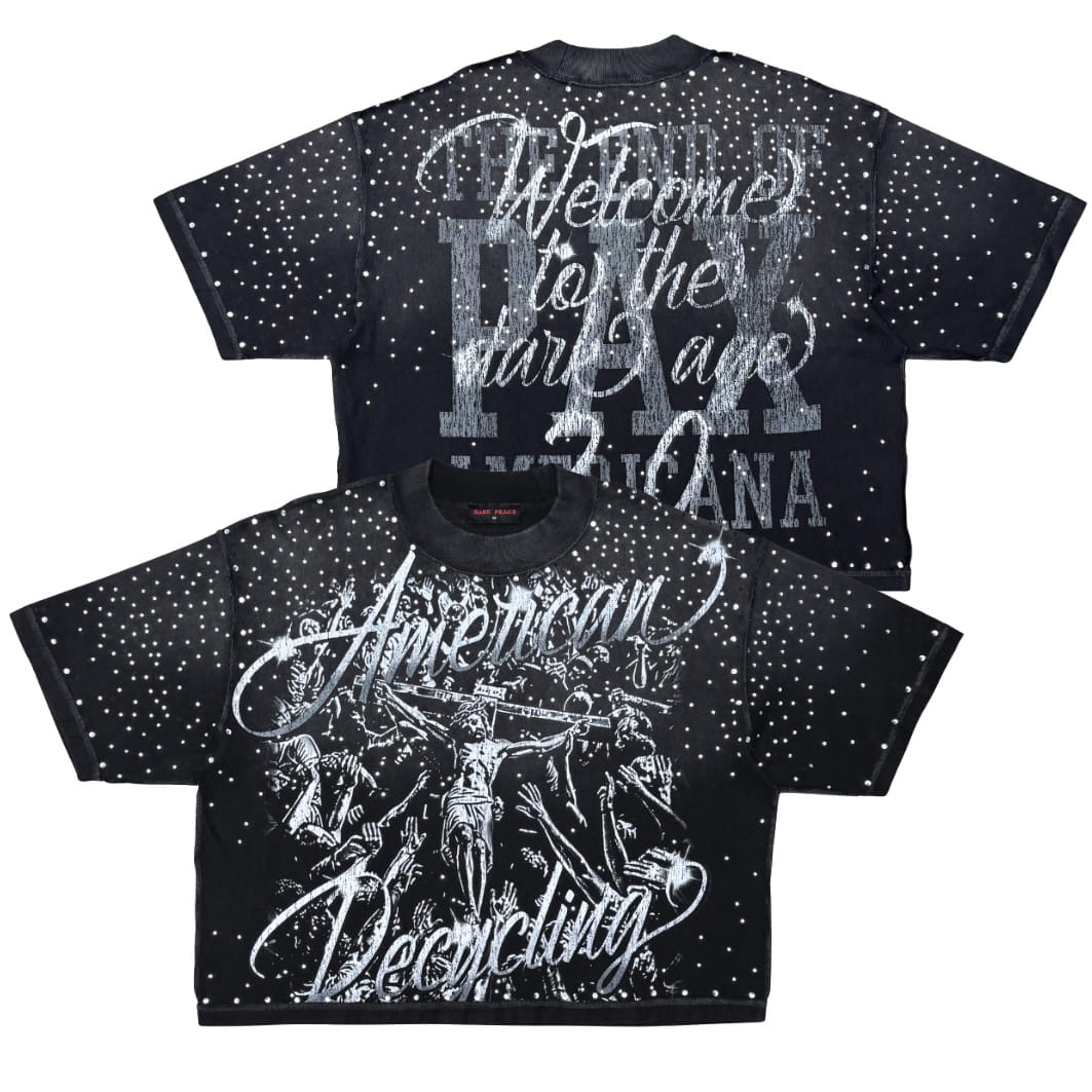 Rare Peace Sacrifice Rhinestone Tee (Black) RT6012
