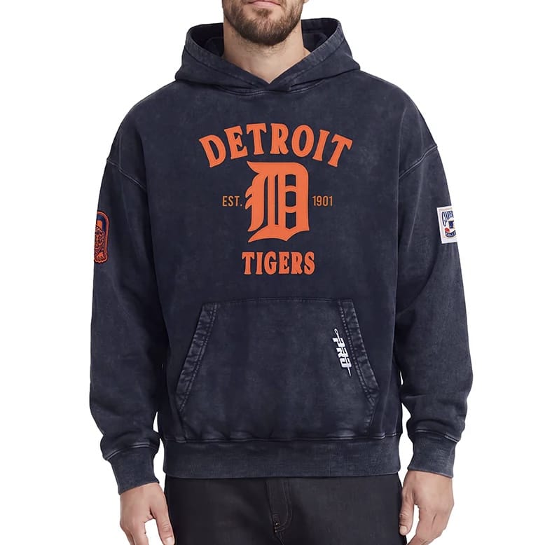 Pro Standard Detroit Tigers First Team Fleece Hoodie (Washed Midnight Navy)