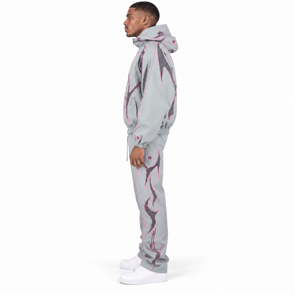 R3bel Denim Hooded Windbreaker Set (Grey) 3163-835