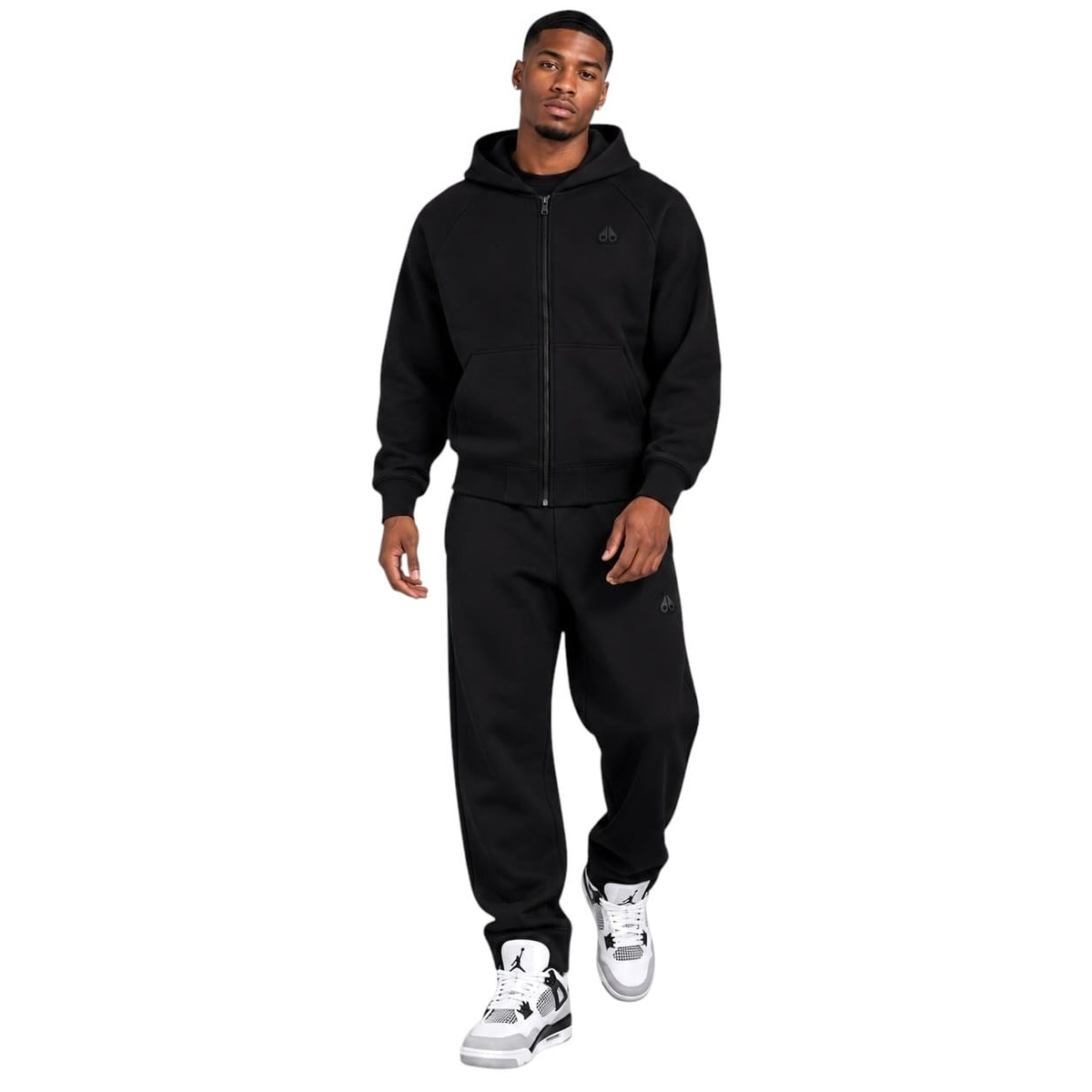 Moose Knuckles Yul Zip Up Hoodie & Jogger Set (Black)