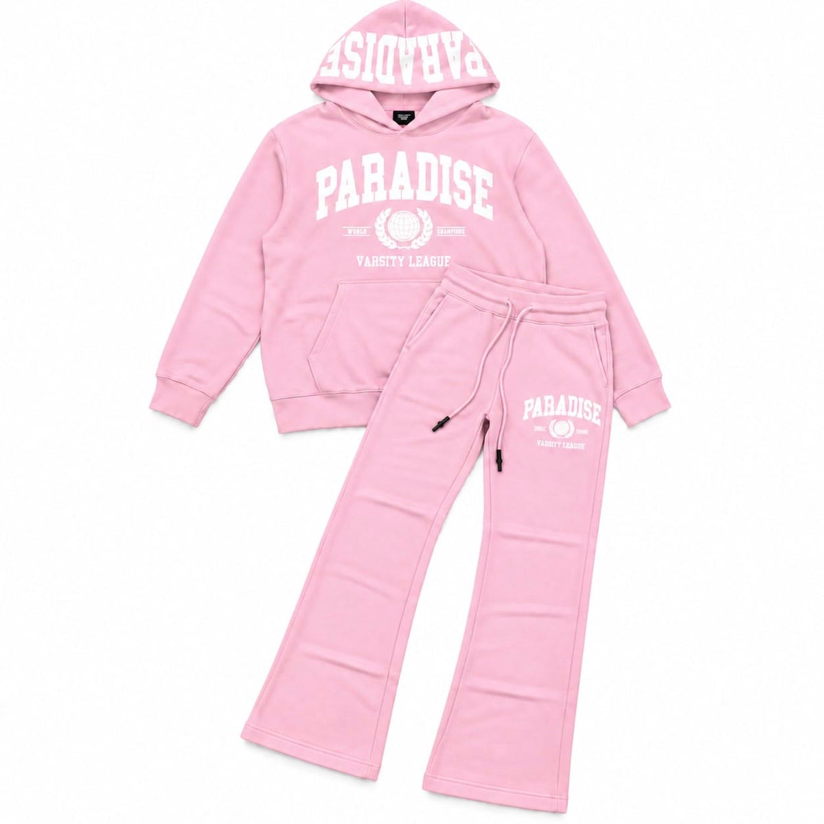 See You Paradise High Density Collegiate Hoodie & Sweatpants Set (Pink)