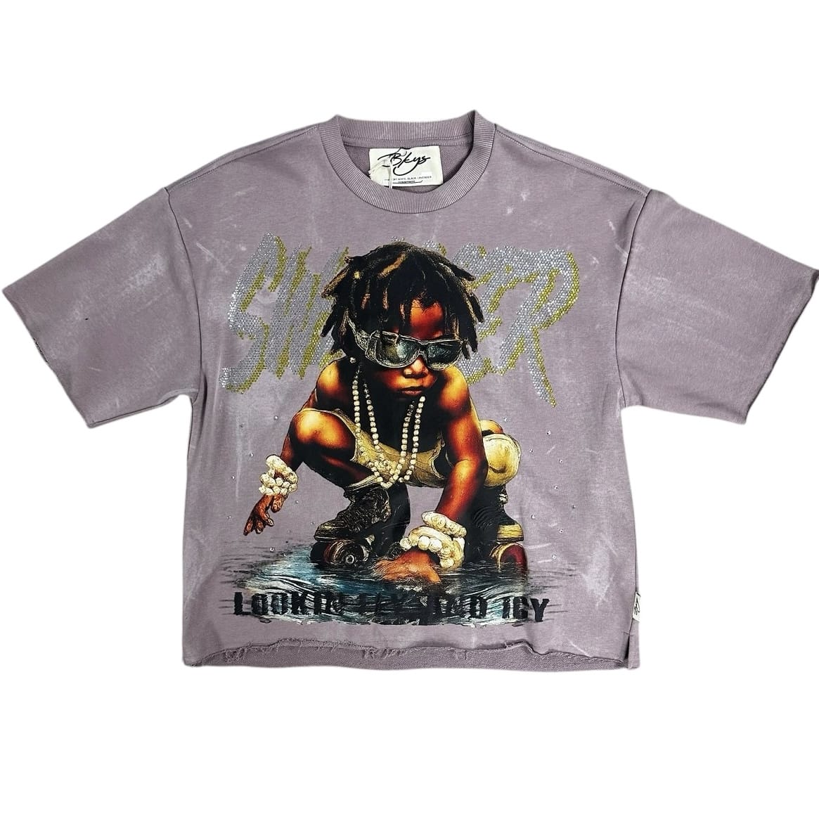 BKYS Swagger French Terry Cropped Tee (Lavender) T1452