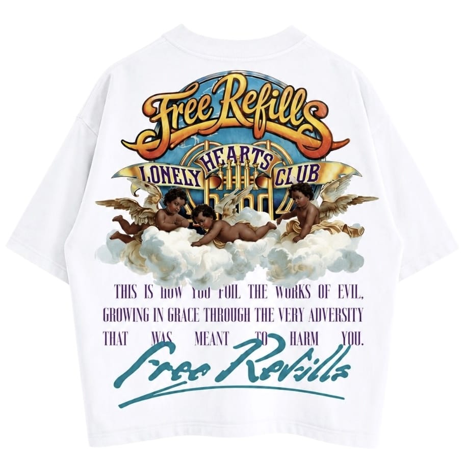 Free Refills Lonely Hearts Tee (White) FR-FALL26-003