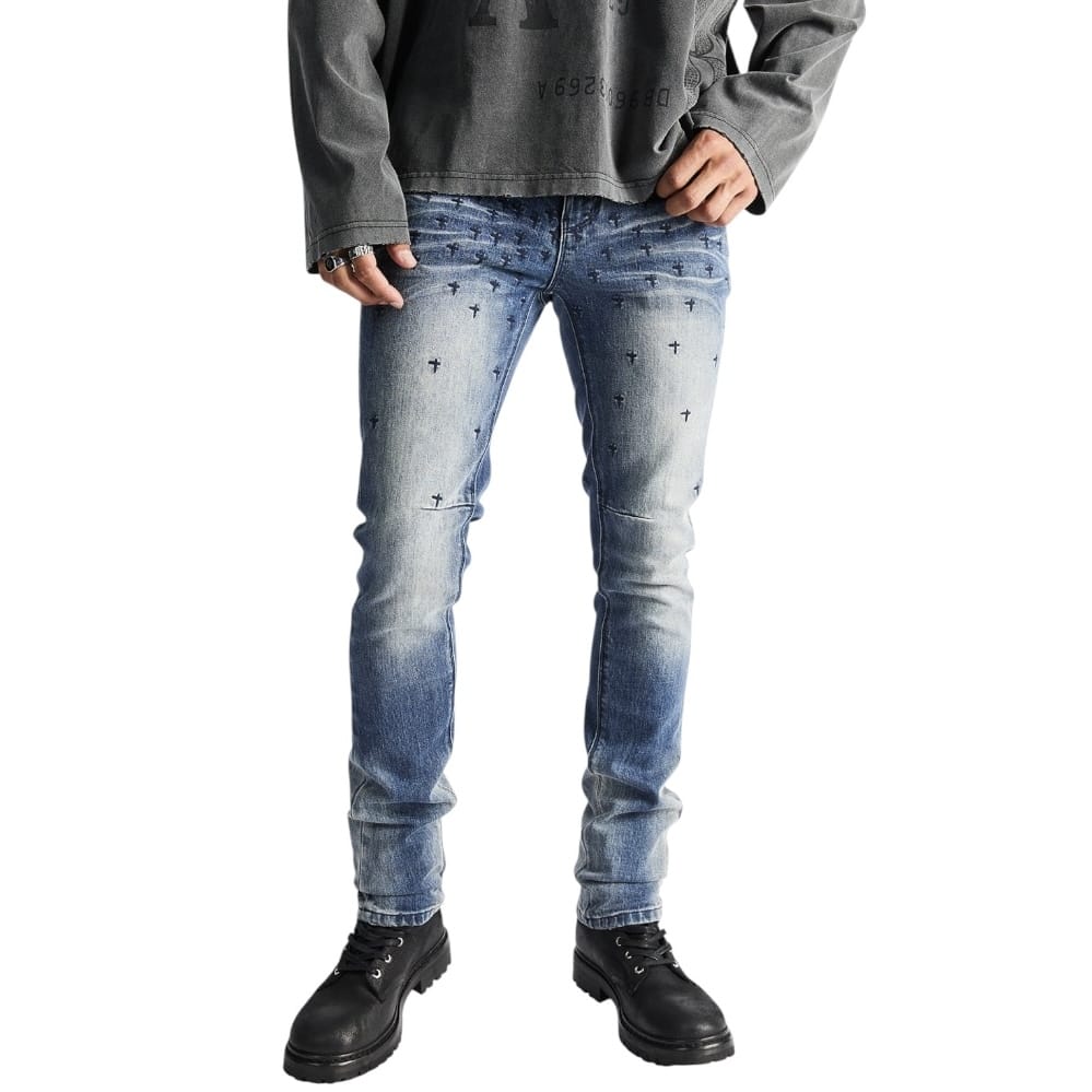 Rta Bryant Skinny Jean (Coastal Rinse Allover Cross)