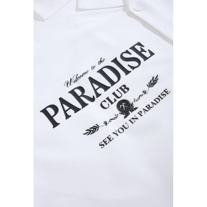 See You In Paradise Club Shirt and Short Set (White)