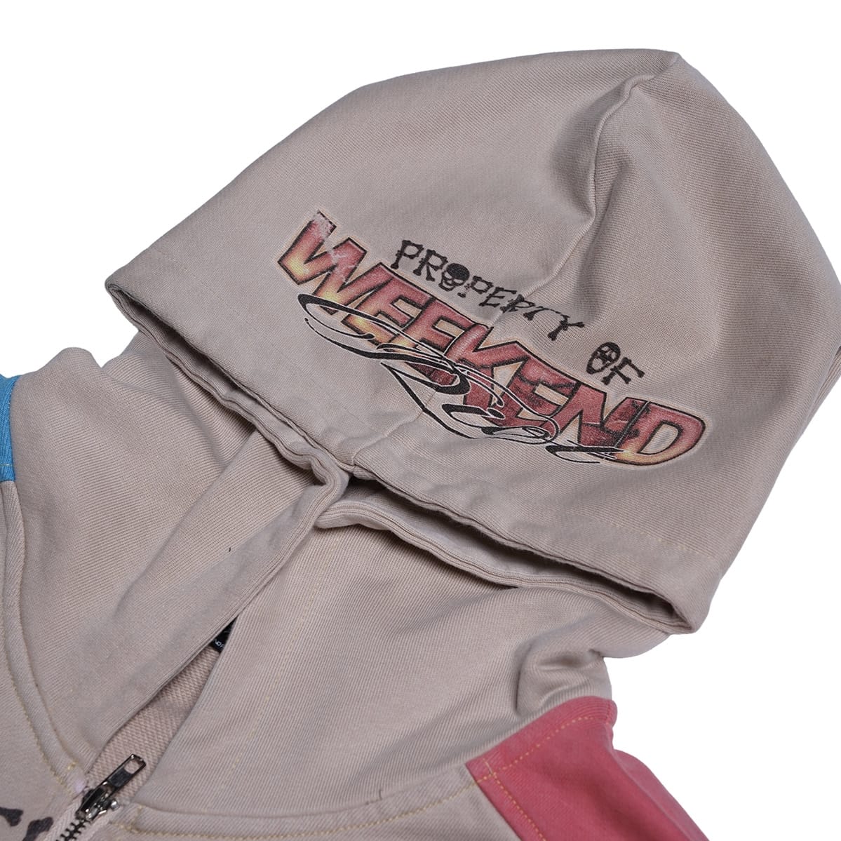 Wknd Riot Built 2 Last Zip Up Hoodie (Cream/Multi)