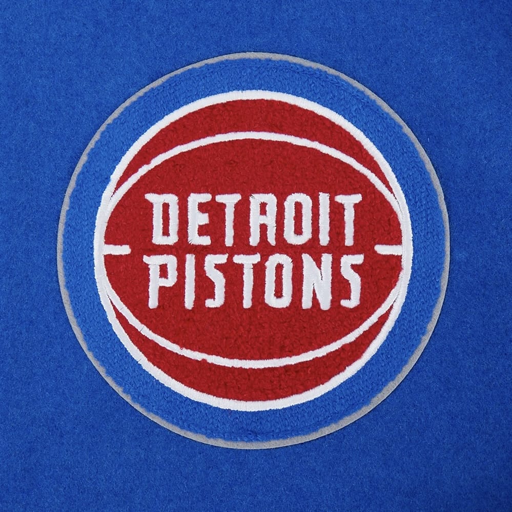 Pro Standard Detroit Pistons Day One Rib Wool Varsity Jacket (Royal/Red)