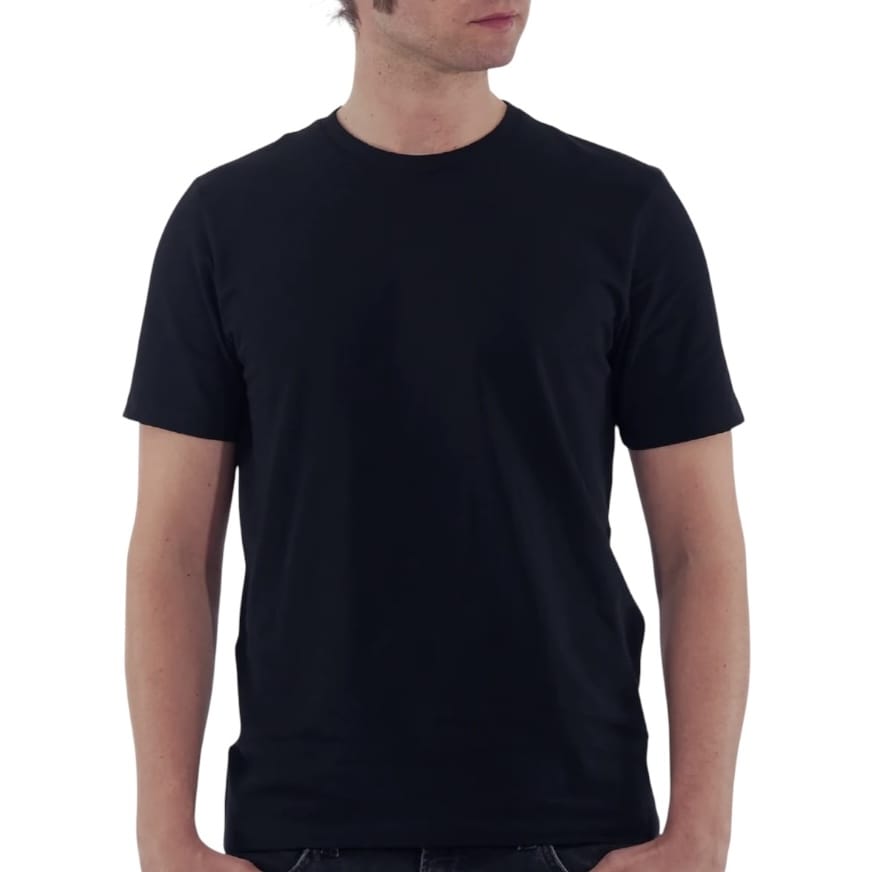 Rich Cotton Slim-Fit Short Sleeve Round Neck Tee (Navy) SFRNA