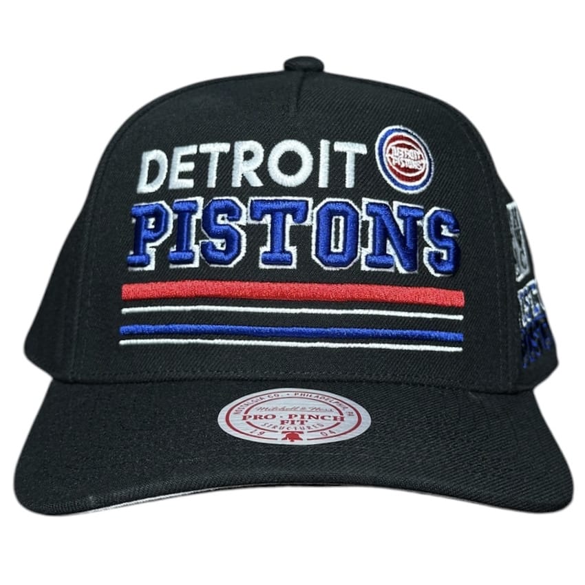 Mitchell & Ness Nba Detroit Pistons Triple Check Snapback (Black)