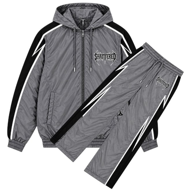Shattered Hearts Track Peekaboo Nylon Set (Gray)
