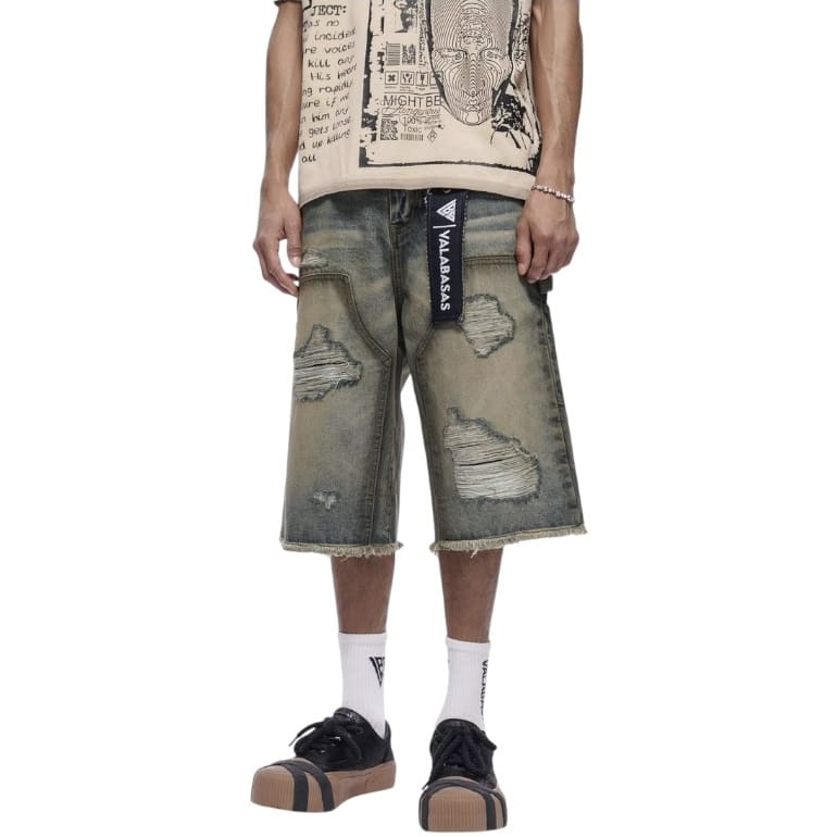 Valabasas Revolt Baggy Denim Shorts (Dirty Vintage Wash) VLBS-VSH2-1035