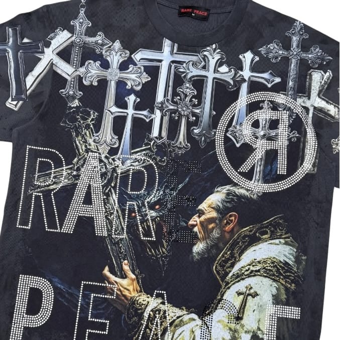 Rare Peace Cross Tee (Dark Grey) RT6055