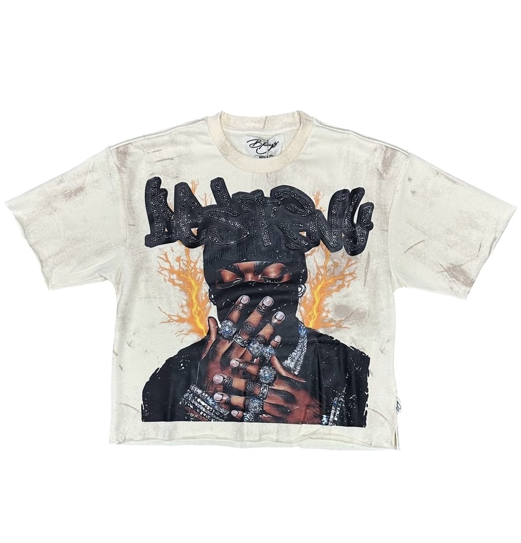 BKYS Destiny French Terry Cropped Tee (Off White) T1461