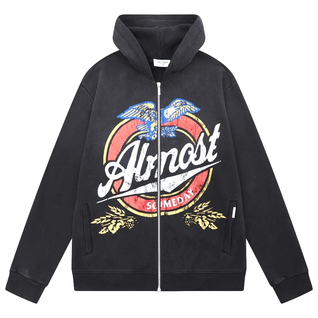 Almost Someday High Life Zip Up Hoodie (Sunfade Black) AS-SP1-23